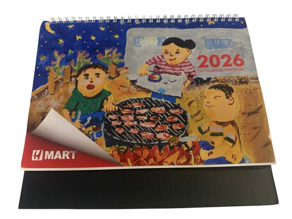 HMart Supermarket 2026 Standing Desk Full Color Calendar 12 Months
